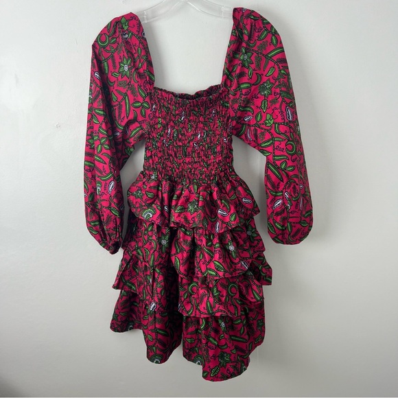 Elisamama Tiered Ruffles Ruched Dress - Picture 1 of 6